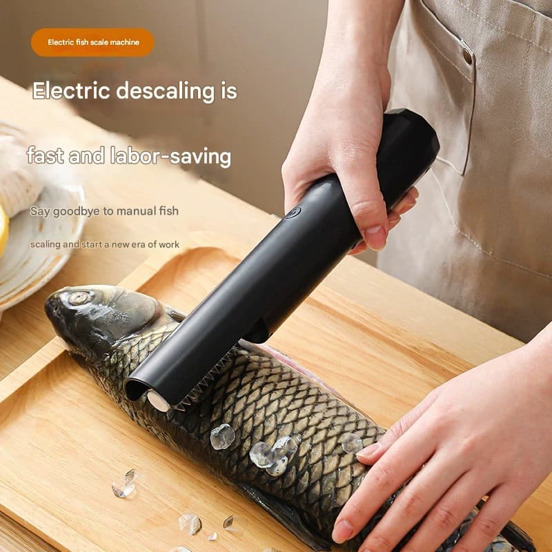 Electric Fish Scaler - Waterproof, Stainless Steel, Brushless Motor - Black