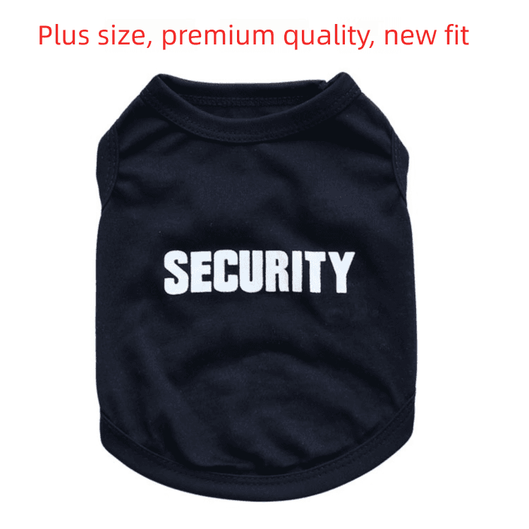 2 Pack "SECURITY" Printed Pet Vest - Black & Yellow - Chest 30 cm