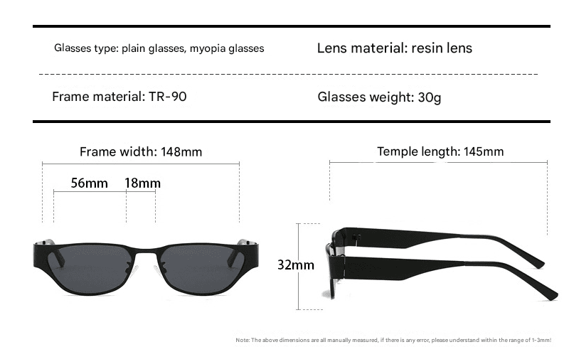 Black Frame Black Sheet Retro Cat-Eye Metal Sunglasses for Women - UV
