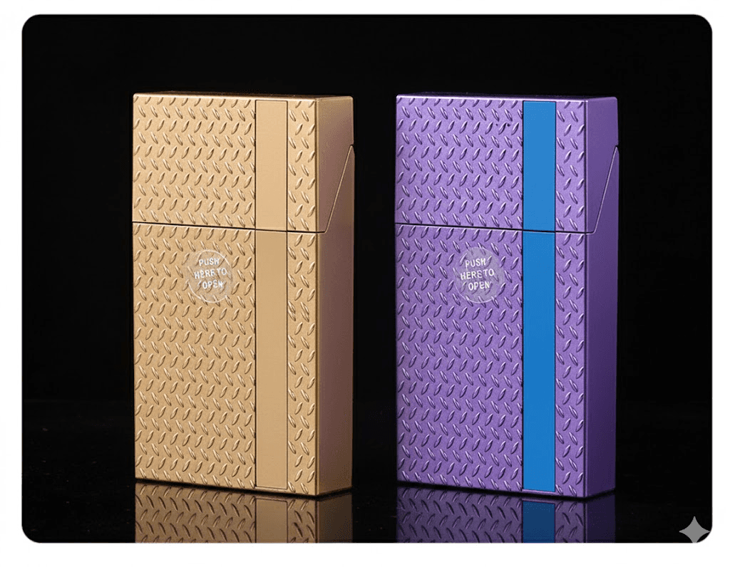 2 Pack Slim Cigarette Case Hard Shell Holder for 40 Cigarettes ABS Plastic