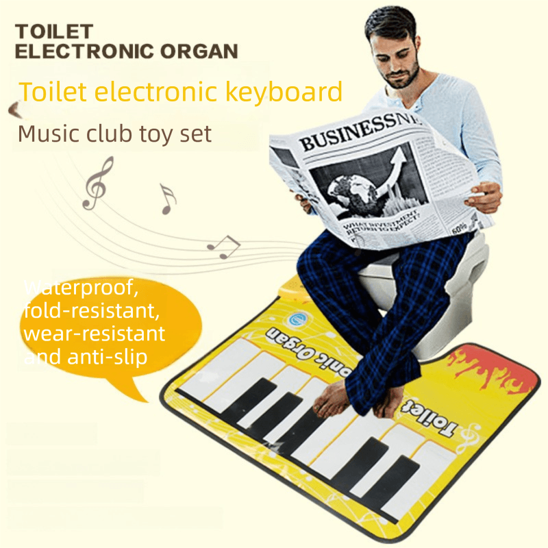 Yellow Electronic Toilet Piano Mat - Funny Musical Floor Keyboard