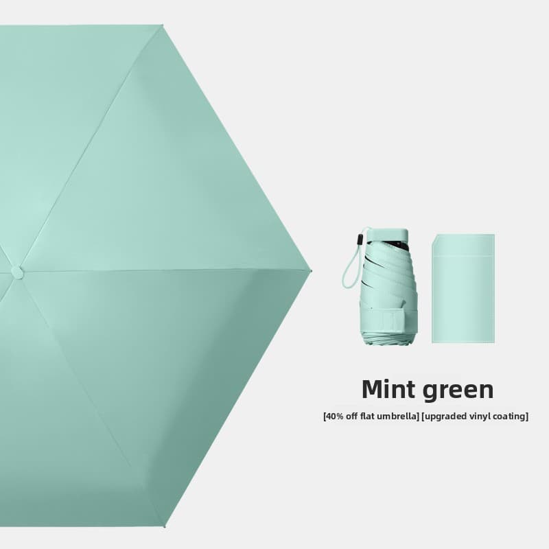 Mint green Compact Mini Travel Umbrella UPF50+ UV Protection