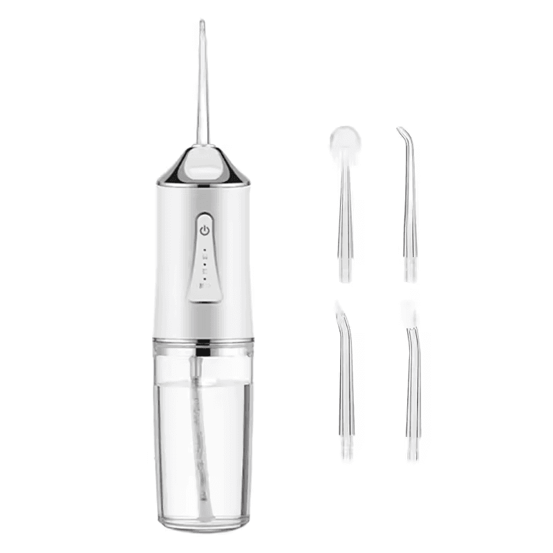 White Portable Water Flosser Oral Irrigator with 230 ml Tank - White 230 ml