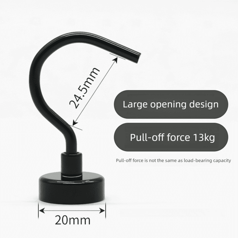 Neodymium Magnetic Hooks 20mm Base Large Open Mouth Hanger Heavy Duty Magnet