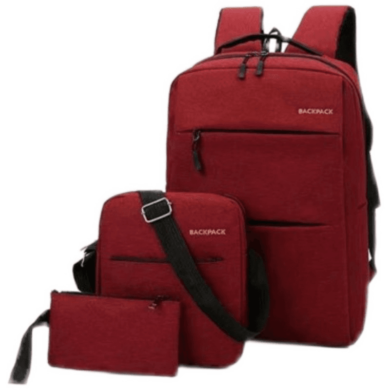Red 3-PCS Multi-Functional & Lightweight Backpacks Set for Students