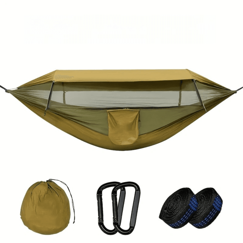 290 × 140 cm Professional Nylon Hammock with Integrated - Dark Green