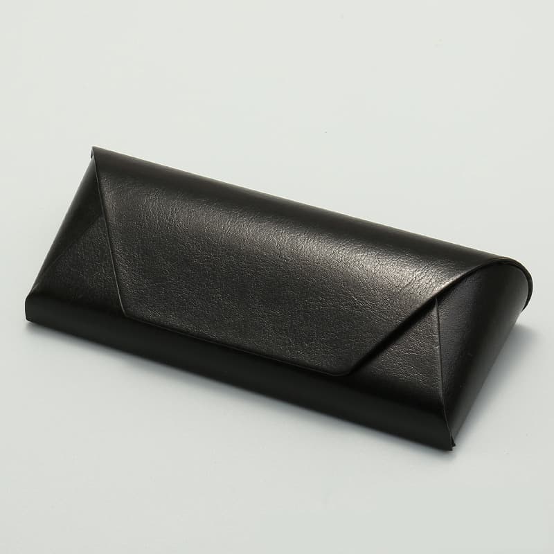 2-Piece Black Vintage Style PU Leather Eyewear Case - Protective Hard Shell