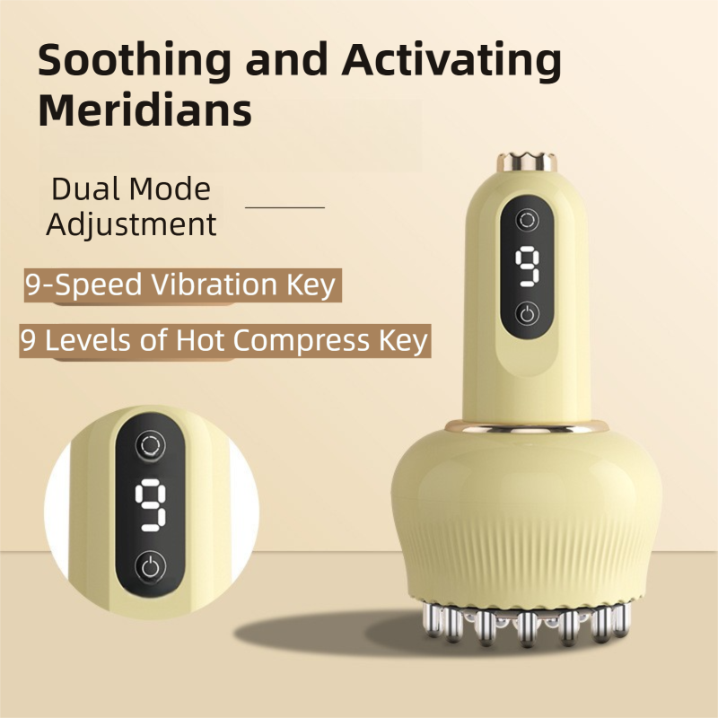 2-in-1 Portable Electric Gua Sha Meridian Massager Tool - 9-Gear Vibration