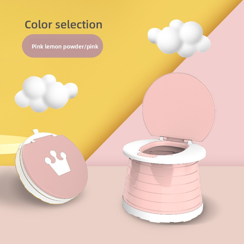 Kids Portable Travel Potty Foldable Training Toilet Seat - Pink - Compact