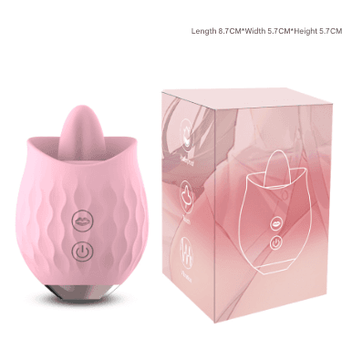 Pink Sensual Rosebud Flickering Tongue Vibrator - 10 Speed Clitoral & G-Spot