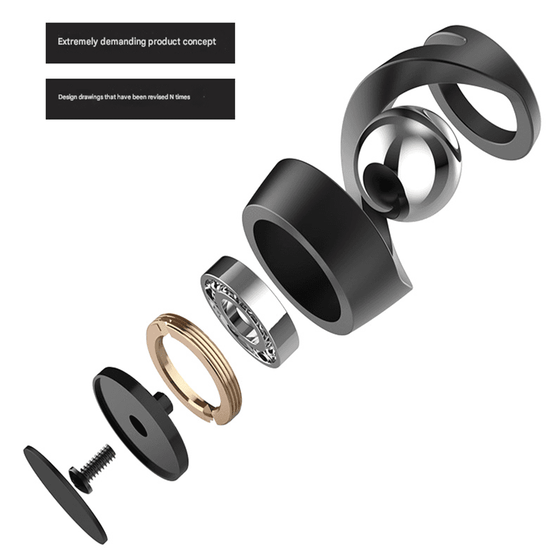 Black gyroscope and silver beads Kinetic Levitating Desk Toy - Silent