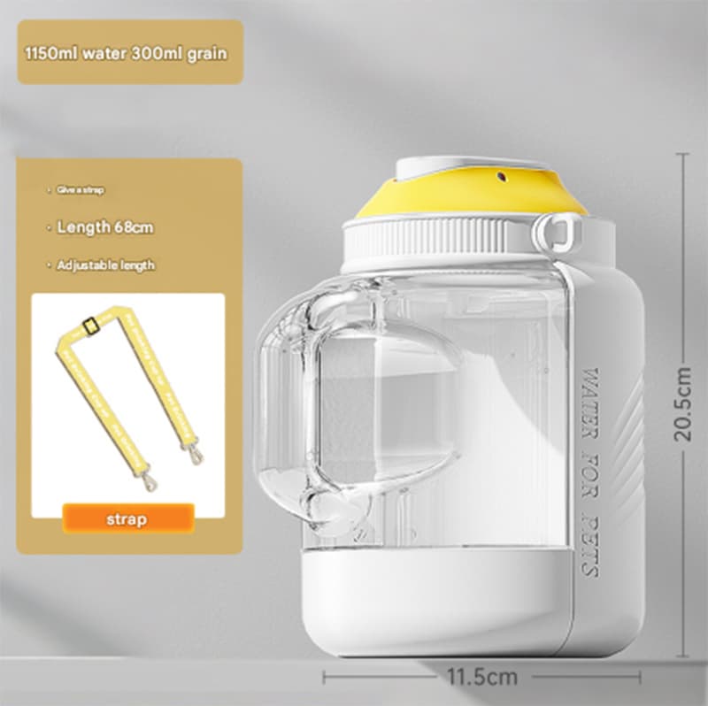 White Large Capacity 2-in-1 Pet Travel Water & Food Bottle Dispenser