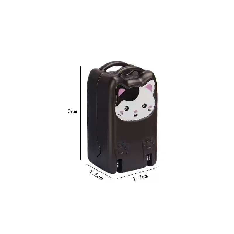 Mini Cat Design Black Compact Folding Nail Clippers with Stainless Steel
