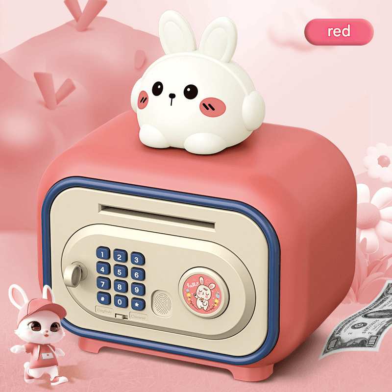 Red Electronic Piggy Bank Safe for Kids - Automatic Rolling Money Box