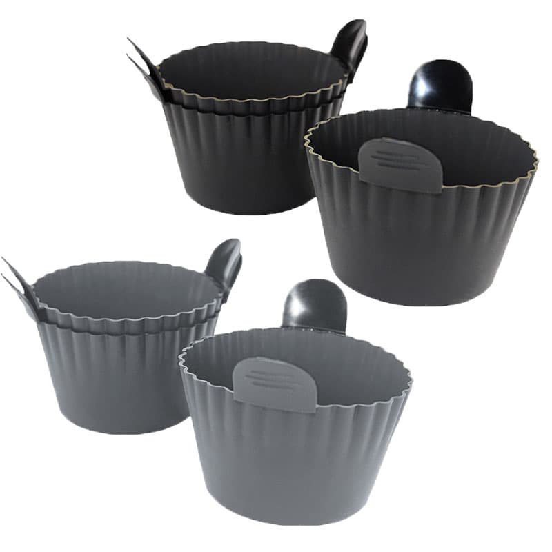 Silicone Egg Poaching Mold - 6-Pack (3 Gray + 3 Black) - Default