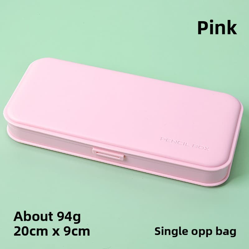 3-Pack Pink Macaron Color Pencil Case with Multi-Compartment Storage
