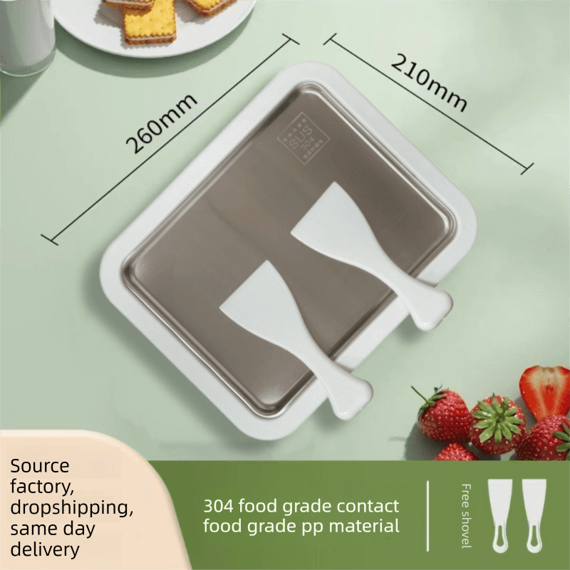 White DIY Rolled Ice Cream Maker Pan Instant Frozen Yoghurt & Sorbet Tray
