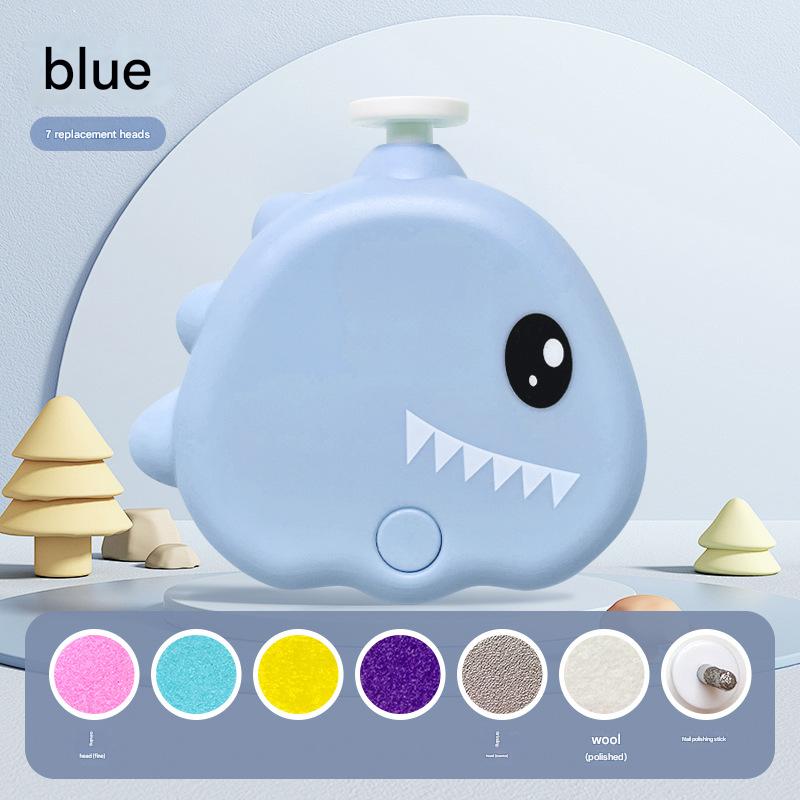 Blue Dinosaur Electric Pet Nail Grinder - 3-Speed, Low Noise, USB-C for Dogs