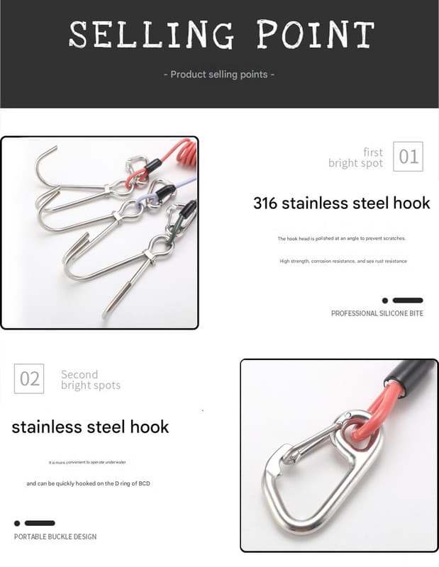 Blue Pro 316 Stainless Steel Diving Reef Hook - Single, Double Combo Pack