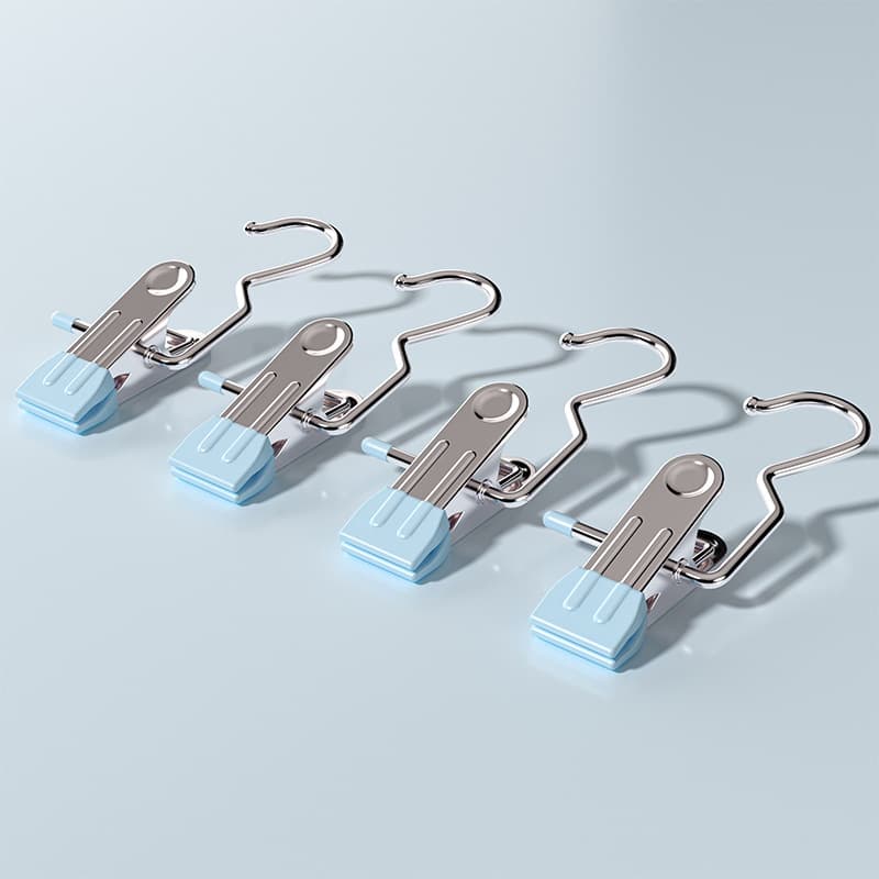 Blue Stainless Steel Hanging Clips (35-Piece) - Strong Grip for Pants, Hats