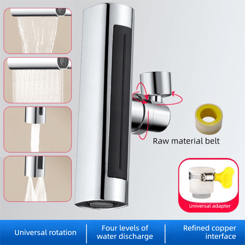 Universal 4-Mode Kitchen Tap Extender Waterfall Flying Rain Effect 360