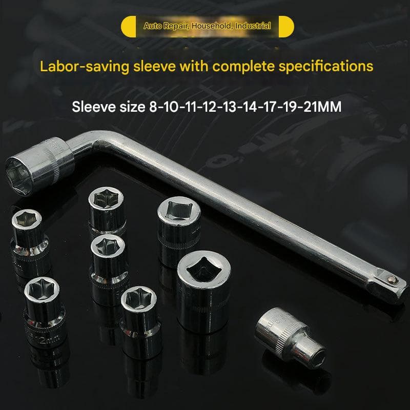 Two 10-piece L-shaped socket wrench sets - 1/2" drive chrome vanadium - Gray