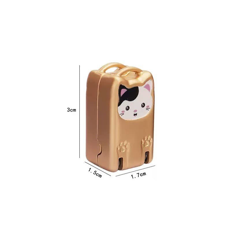 Mini Cat Design Gold Compact Folding Nail Clippers - Gold Folding