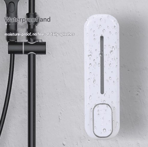 2-Piece White Modern Wall-Mounted Press Soap Dispenser - 300 ml Refillable