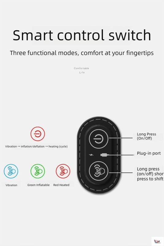 Dark Grey 3-in-1 Heated Back Stretcher with Vibration Massage & Traction