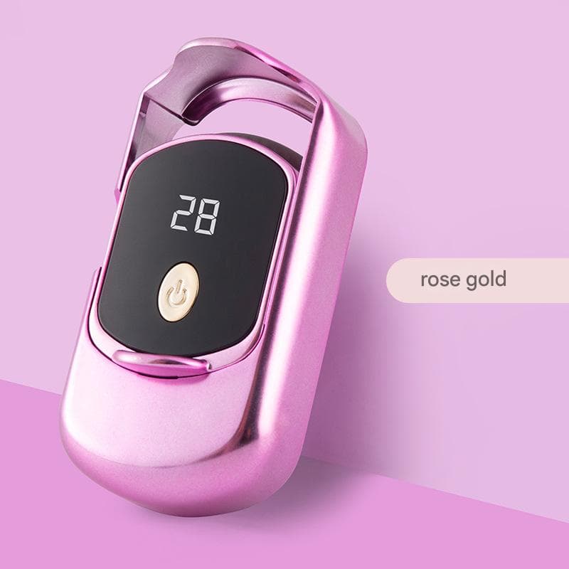 2-Piece Rechargeable Electric Heated Eyelash Curler - 55C - Rose Gold