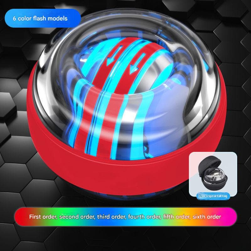Red LED Gyro Ball Wrist Power Trainer with Digital Counter and Auto-Start
