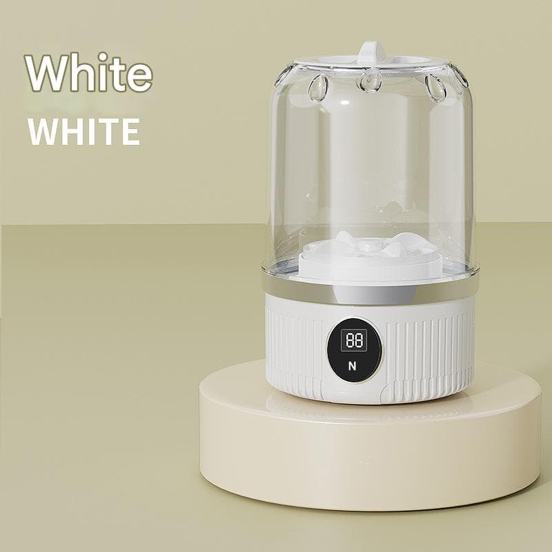 White Travel-Friendly Mini Washing Machine - USB Powered, Automatic