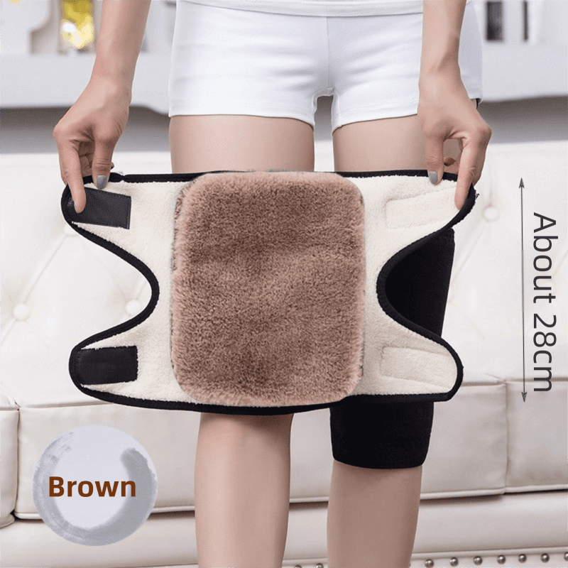 2-Pack Black and Brown Windproof Thermal Knee Braces with Straps