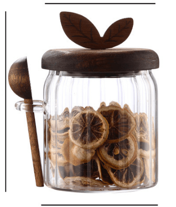 500 ml Borosilicate Glass Storage Jar with Acacia Wood Lid & Integrated
