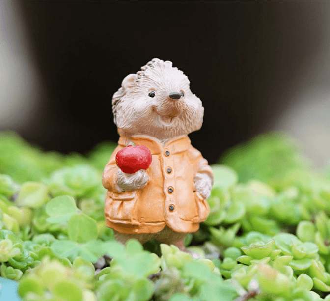 Garden Style "Apple Hedgehog" Succulent Planter Decoration - Animal Figurine