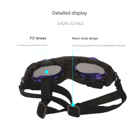 Pink Frame Black Film Retro Pet Goggles - UV Protection Sunglasses