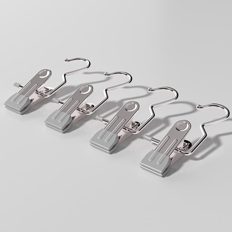 Gray Stainless Steel Hanging Clips (35-Piece) - Strong Grip for Pants, Hats