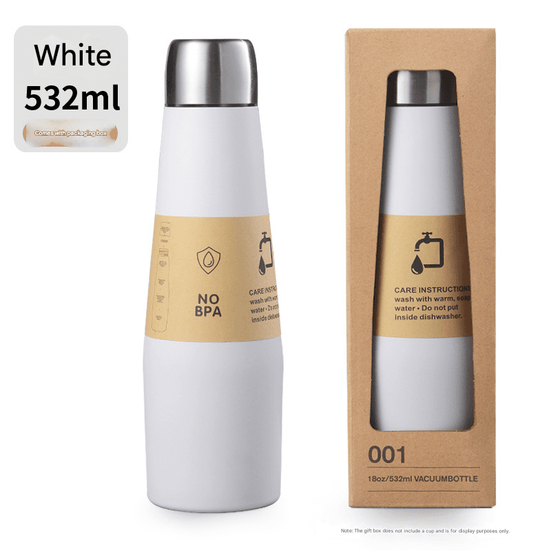 White 304 Stainless Steel Vacuum Insulated Water Bottle - 532 ml
