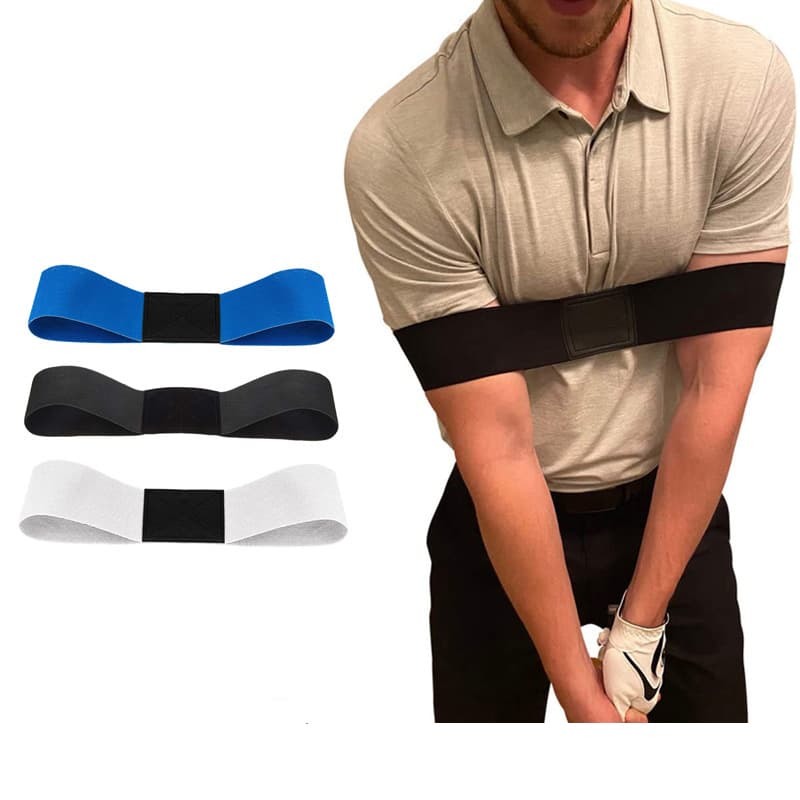 Black Golf Swing Trainer Arm Band - Simple Posture Corrector for Improved