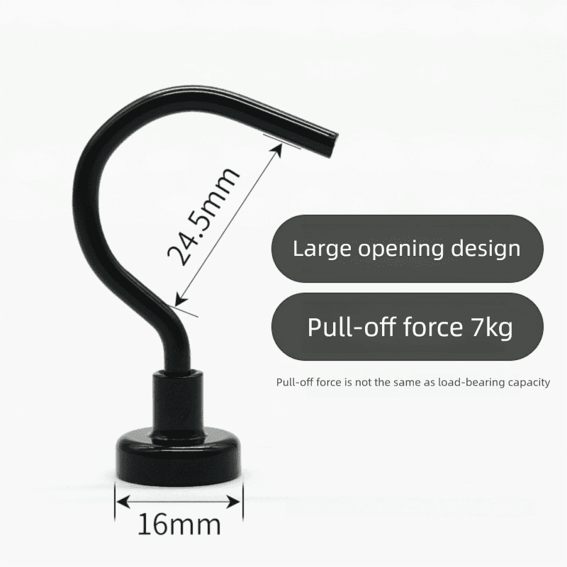 Neodymium Magnetic Hooks 16mm Base Large Open Mouth Hanger Heavy Duty Magnet