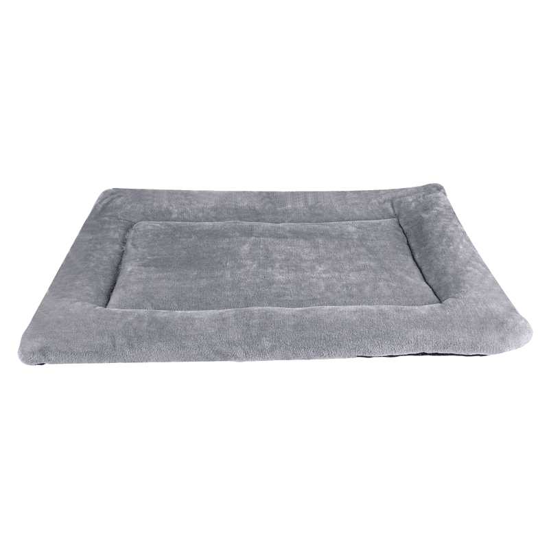 Grey S size Plush Flannel Pet Bed with Removable Sponge