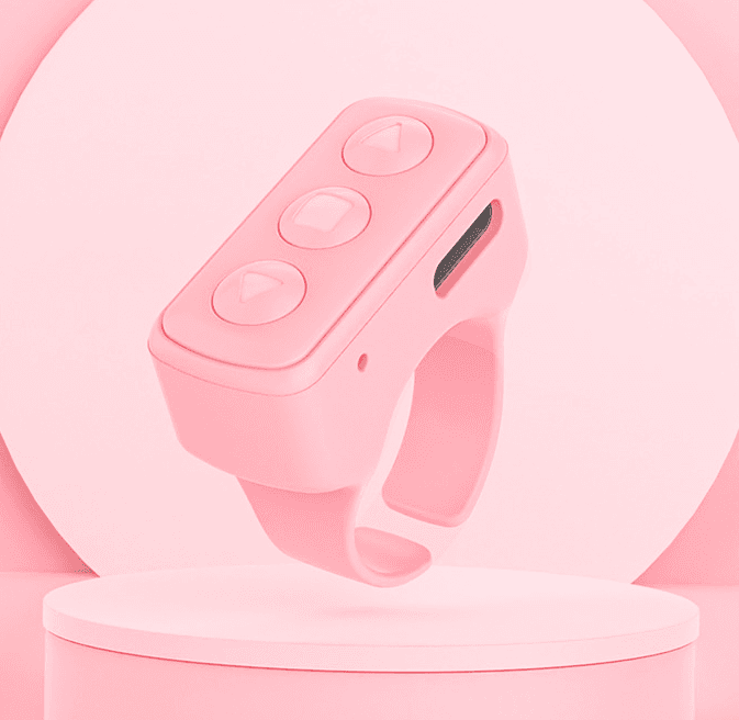 2-Piece Pink Bluetooth Video Controller - 3-Button Remote for TikTok