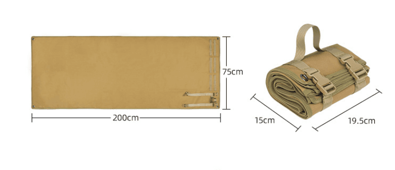 Black Tactical Roll-Up Shooting Mat - Lightweight Waterproof Ground Pad
