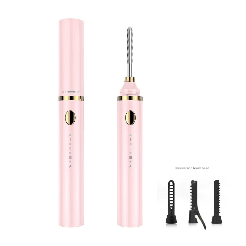Rechargeable Heated Eyelash Curler Wand - 3 Temperature Gears, Type-C - Pink