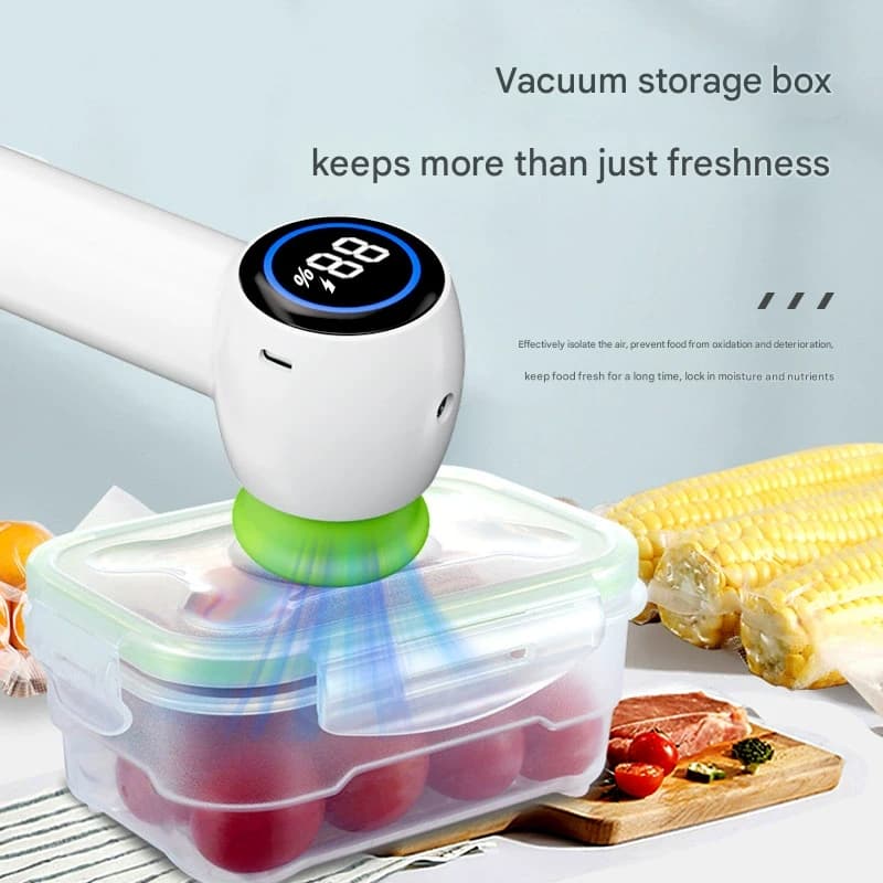Multi-Function Handheld Vacuum Sealer & Inflator with LED Display - White