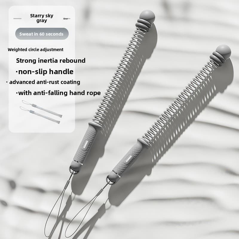 Grey Multifunctional Cordless Battle Rope with Adjustable - Grey Battle