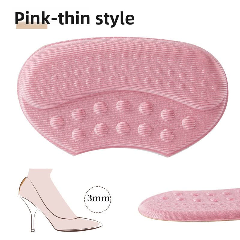 5-Pair Pink Soft & Breathable Heel Grips for Loose Shoes - Anti-Slip - 3mm