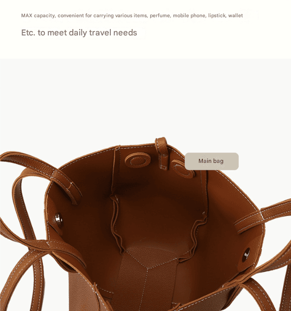 Brown Minimalist PU Leather Tote Bag - Women's Versatile Shoulder Handbag