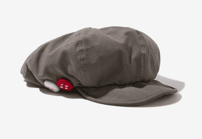 Women's Grey Newsboy Cap UPF50+ Sun Protection Cotton Blend Octagonal Beret