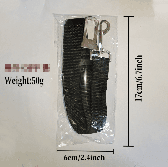 Black 5-Piece Universal Adjustable Pet Car Safety Seat Belt - Heavy Duty